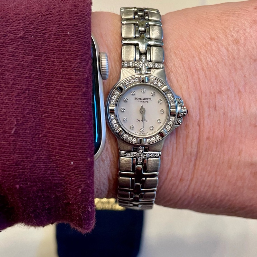 Ladies Raymond Weil Stainless Diamond Parsifal Watch 9691 Mother of Pearl - Picture 6 of 7